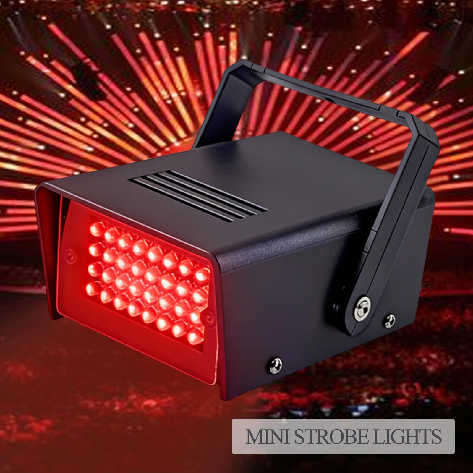2 Pacchetti Mini Luce Stroboscopica 32 LED Lampada Stroboscopica Rossa Luci Discoteca per Casa Luce Stroboscopiche