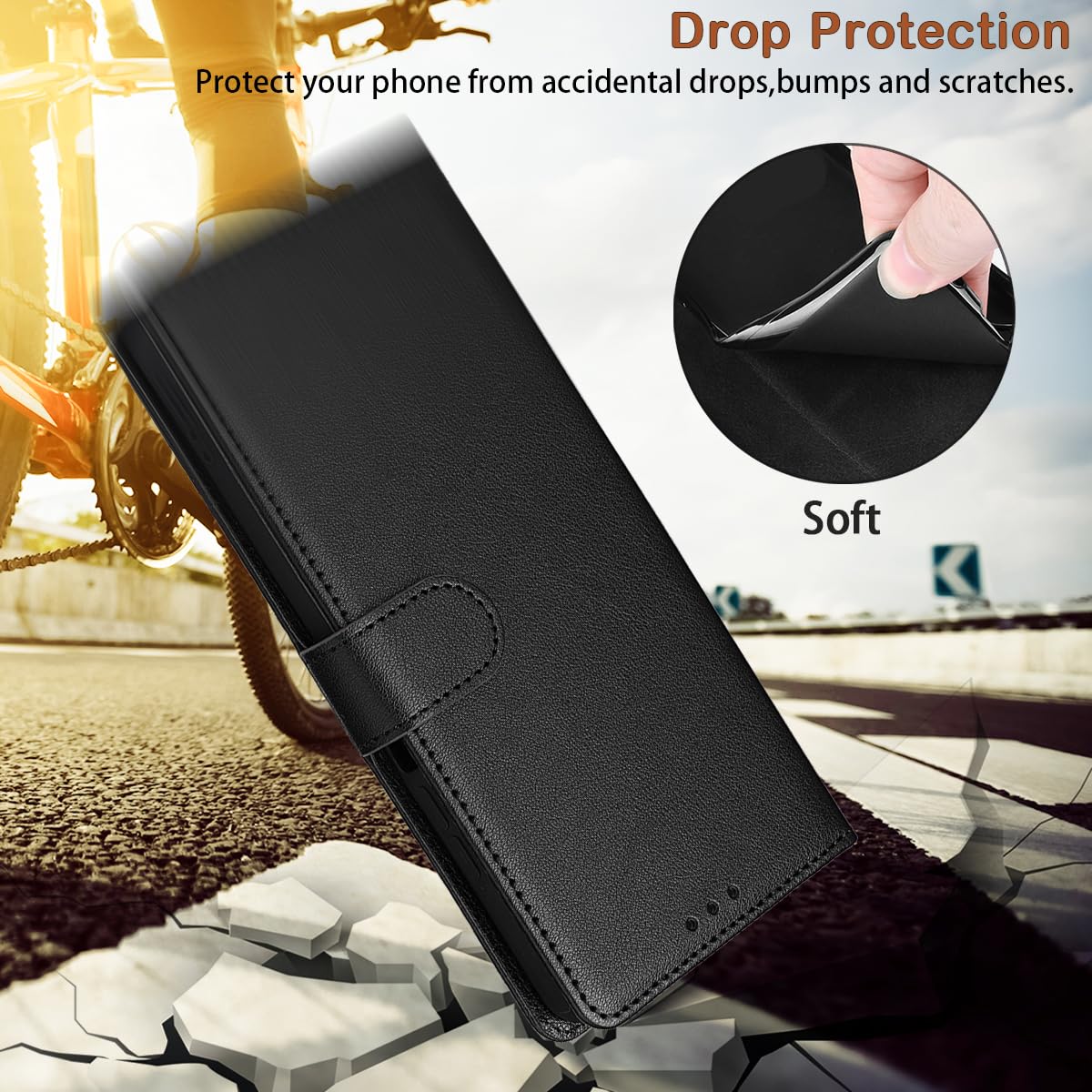 FHSYCR Cover per Xiaomi Redmi 13 4G con 1 Pezzi Vetro Temperato Pellicola, Premium Pelle PU Portafoglio Flip Libro Custodia, [Slot Scheda] [Funzione di Supporto] [Chiusura Magnetica]- Blu