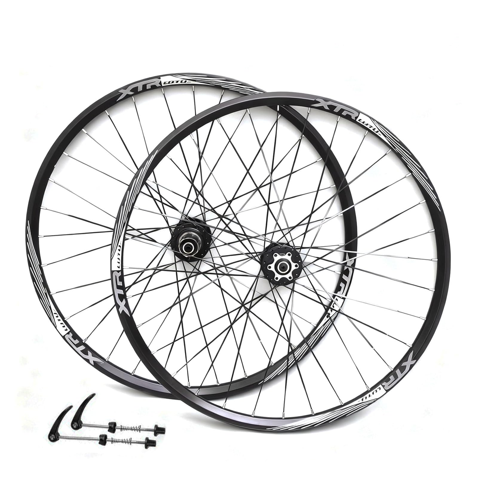 Zestaw kół do roweru górskiego 26/27,5/29 '' Ultralekkie felgi aluminiowe Quick Release Hamulec tarczowy 32 otwory przednie i tylne piasty do kasety 7-11 prędkości, 120 kliknięć