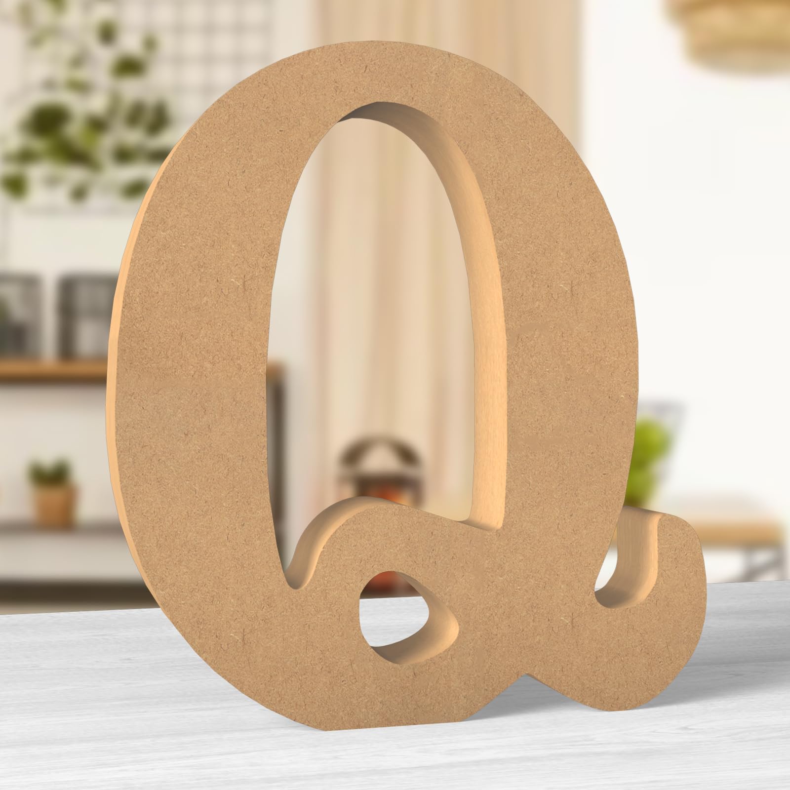 Aruatu 12 Inch Balsa Wooden Letters Unfinished Wood Letters for Wall Decor Decorative Standing Letters Large Letters for wall Decoration for Craft Home Party Projects (Q)