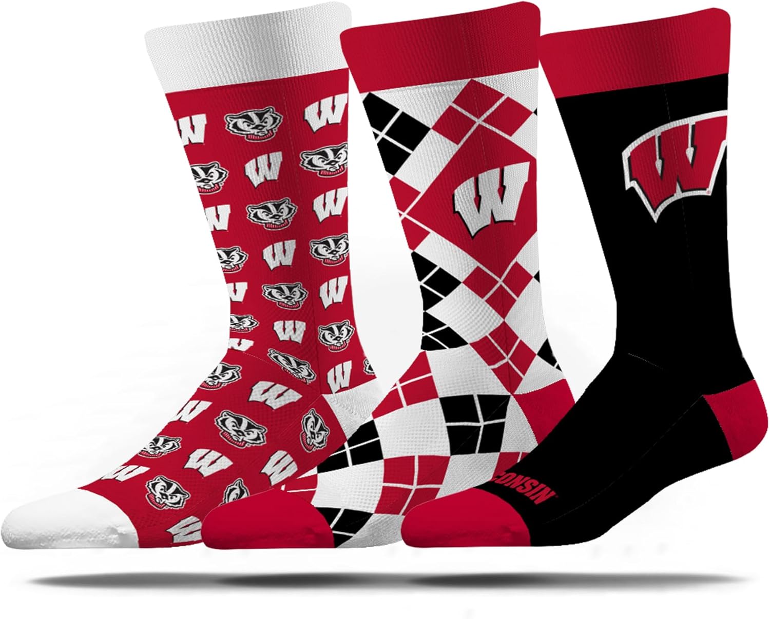 Strideline Mens NCAA Dress Socks- The Executive 3 Pack-One Size Fits Most