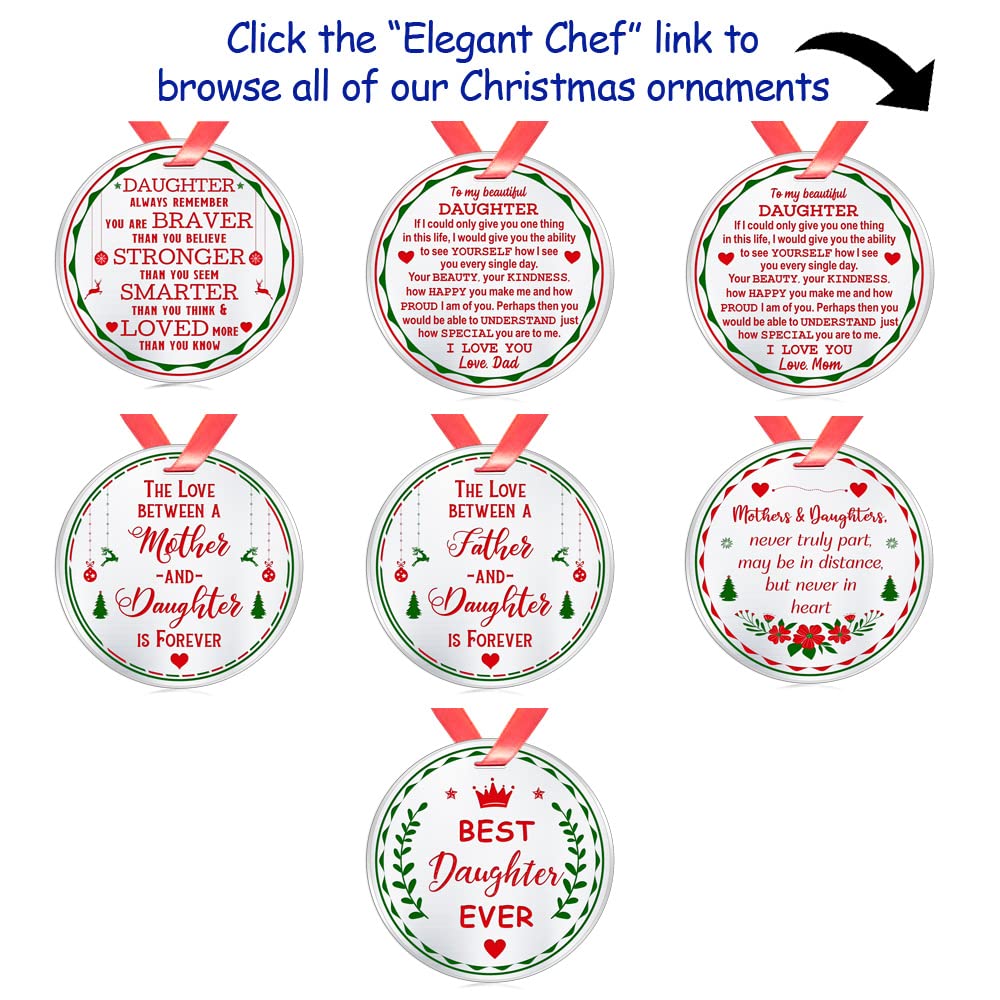 Elegant Chef Ozdoba świąteczna dla syna - 'Always Remember You are Braver' Stronger Smarter' – motywacyjny i inspirujący prezent od mamy taty – dekoracja świąteczna – płaska stal nierdzewna 7,6 cm