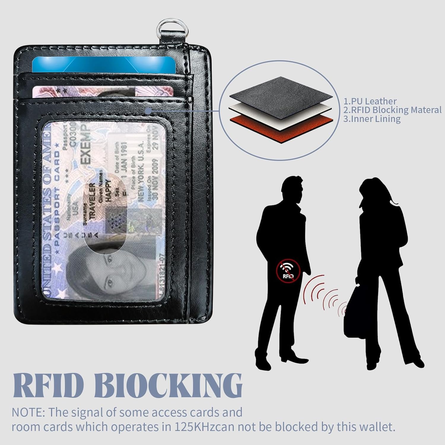 Sunset Beach Palm Trees Theme Credit Card Holder Slim Wallet With Zipper Pocket Front Pocket PU Leather Credit Card Organizer RFID Blocking Card Holder Wallets for Men & Women - Image 3