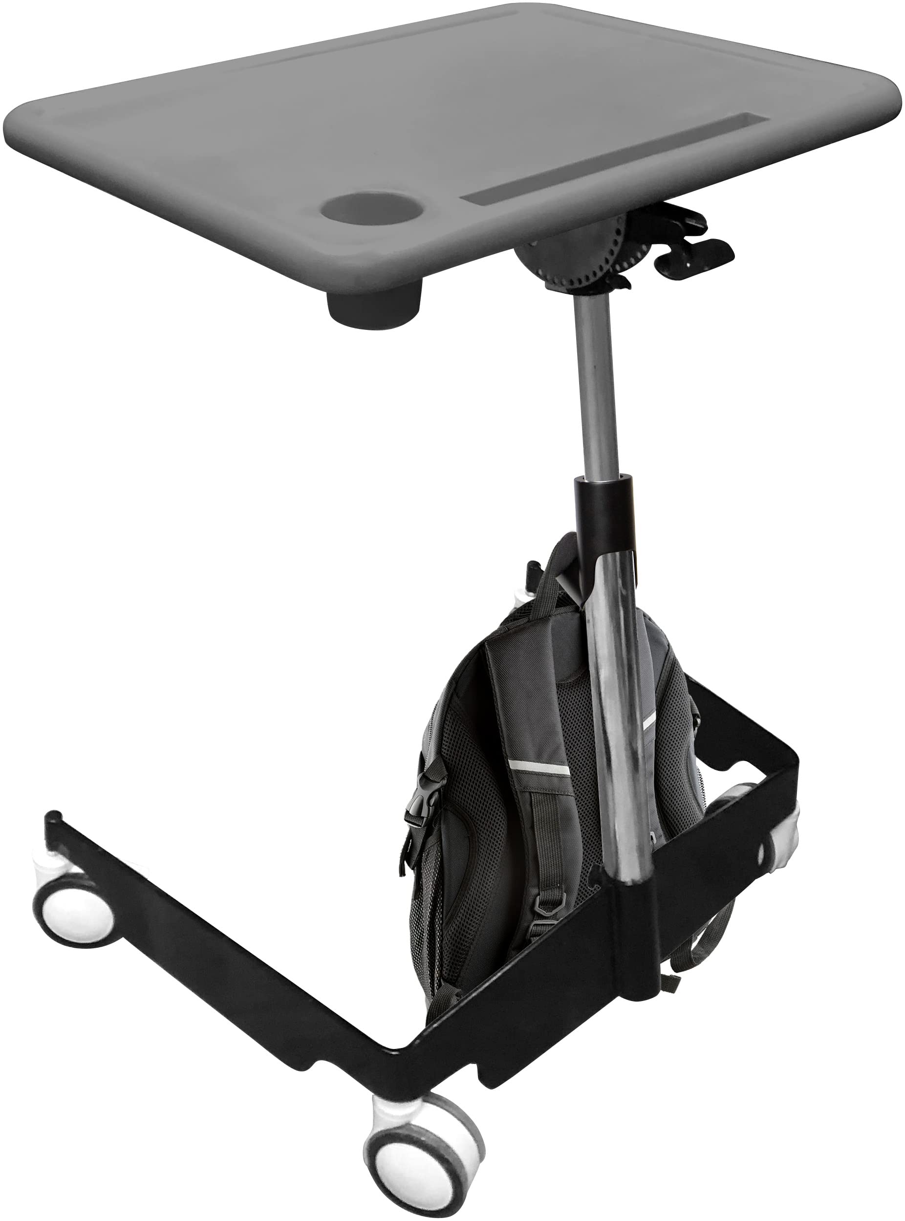 KORE Design Kids Sit-Stand Mobile Student Desk, Height Adjustable Rolling Workstation, Mobile Standing Desk, Portable Small Standing Table on Wheels for Study, Art, Homework, Kid Furniture, Grey