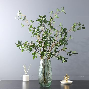 Simulation Green Watercress Leaf, Artificial Eucalytus Green Branches Cloth Ficus Longiflora, Hand Touch Bushes Shrubs for Home Party Wedding Decoration Short, HSY221105642