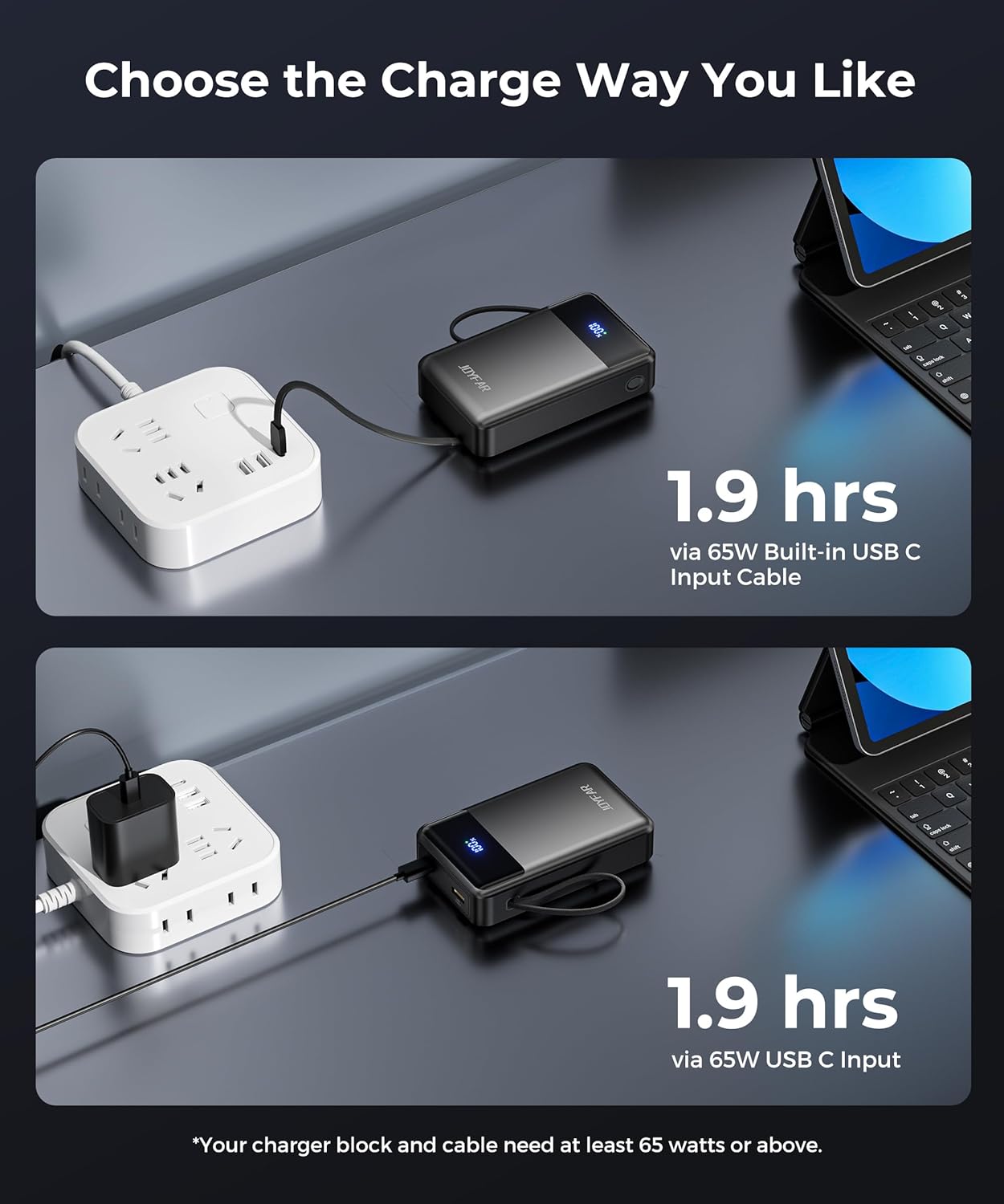 Portable Charger Power Bank - 30000mAh 65W Laptop Travel Essentials Battery Pack USB C Built in Cable Phone Fast Charging Compatible with iPhone 16 15 14 13 iPad MacBook Samsung Google (Black) - Image 7