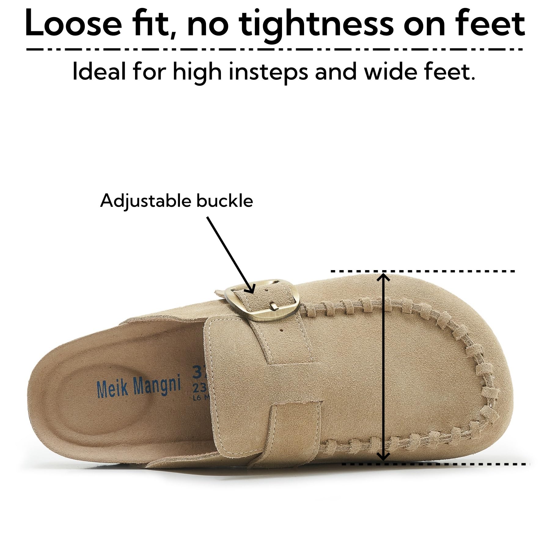 SMajong Mules et Sabots Homme Femme Confortables Cuir Liège Chaussons Classique Pantoufles avec Boucle Chaussures de Jardin d'Intérieur Extérieur GR.36-44 EU