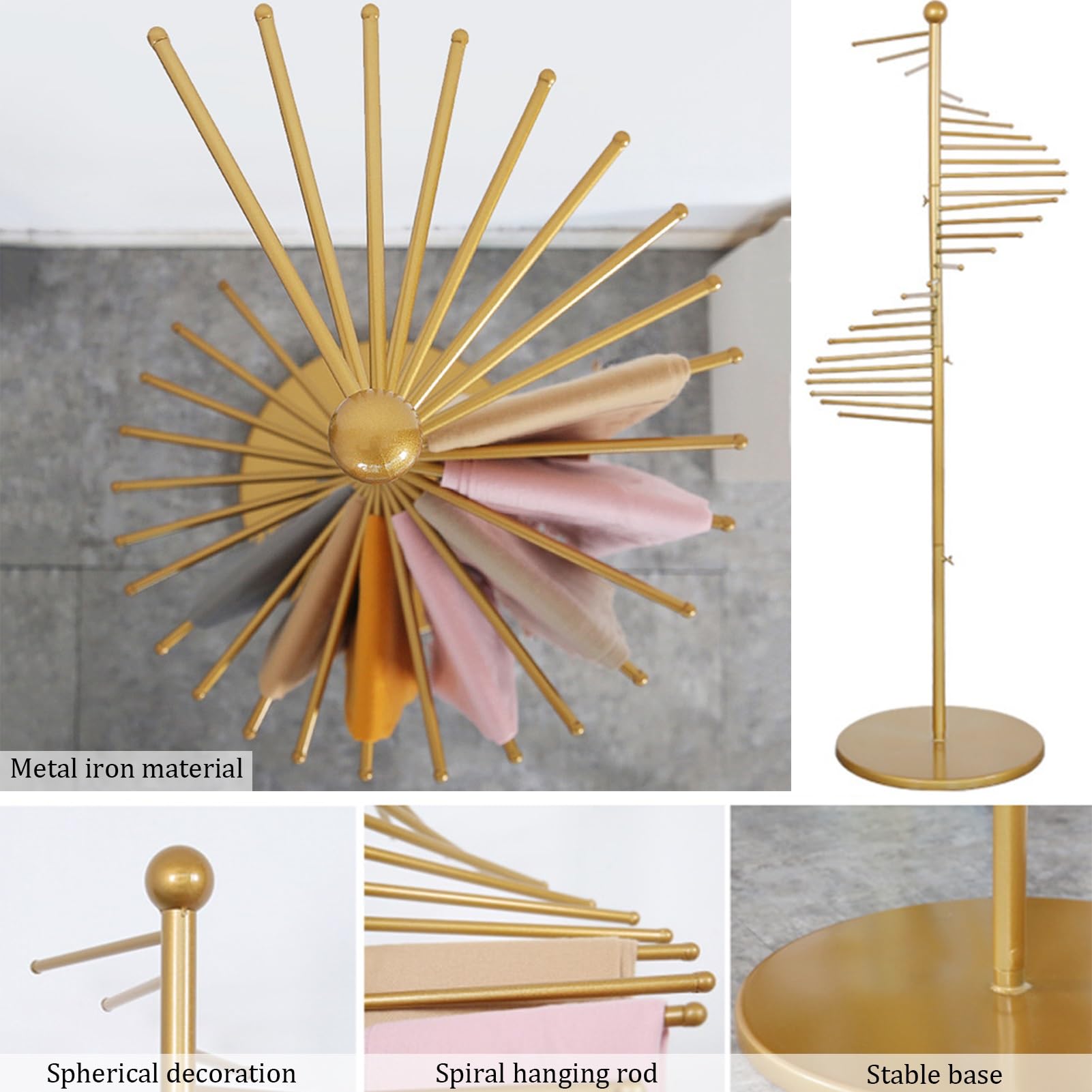 Metalen Sjaal Houder Display Stand Nizer Met Spiraal Ruimtebesparende 00242cmx170cm