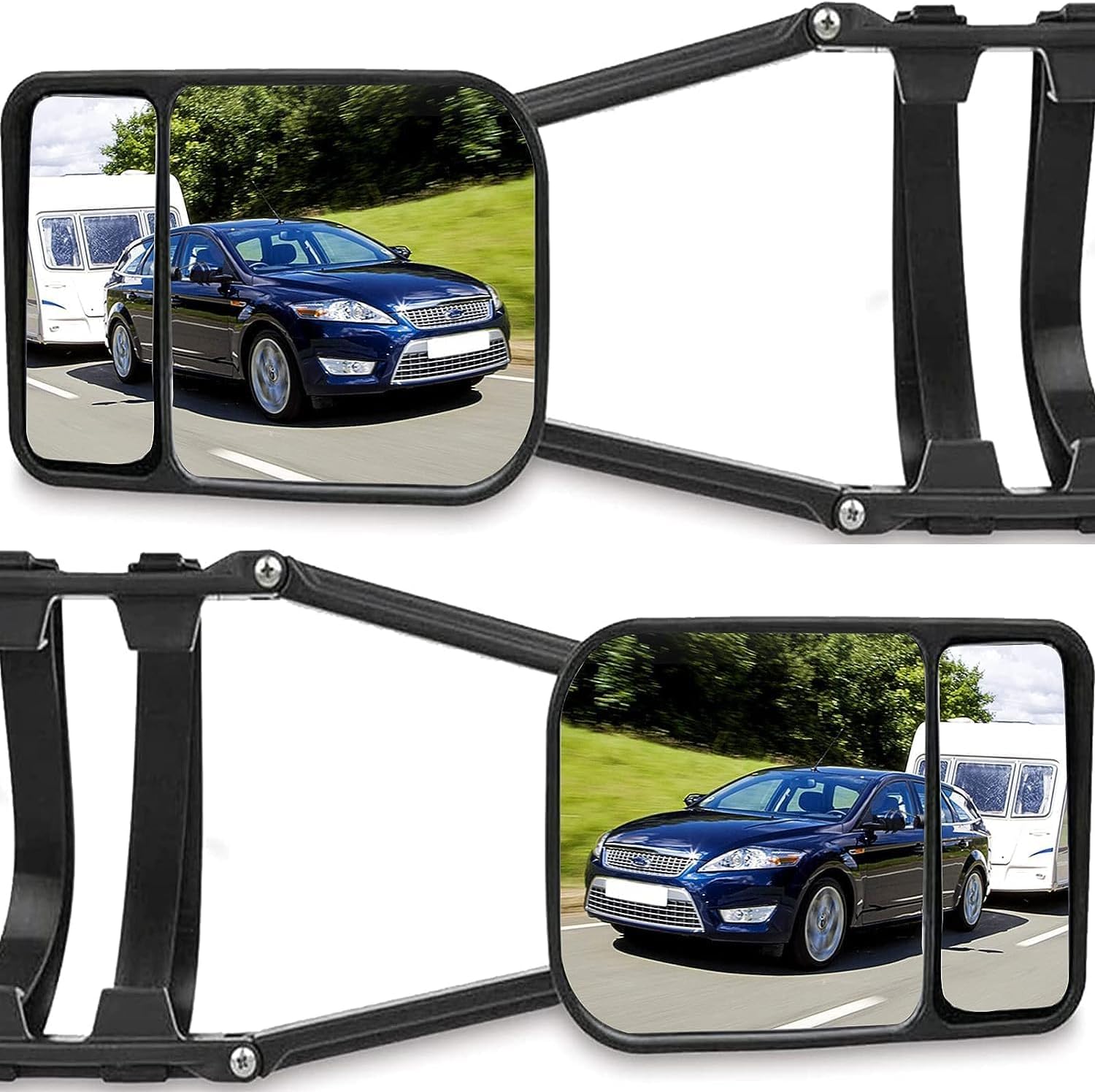 Car Towing Mirror 2022 Newest Clip On Towing Mirror Extensions Trailer Truck Deluxe Dual Glass,Universal Long Arm Adjustable,Pack of 2 (2PACK)