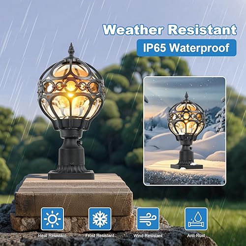 Miniatura 3 de Luz de poste para exteriores, para césped, entrada, patio, playa, granja, jardín, iluminación al aire libre, montaje en muelle, lámpara de poste