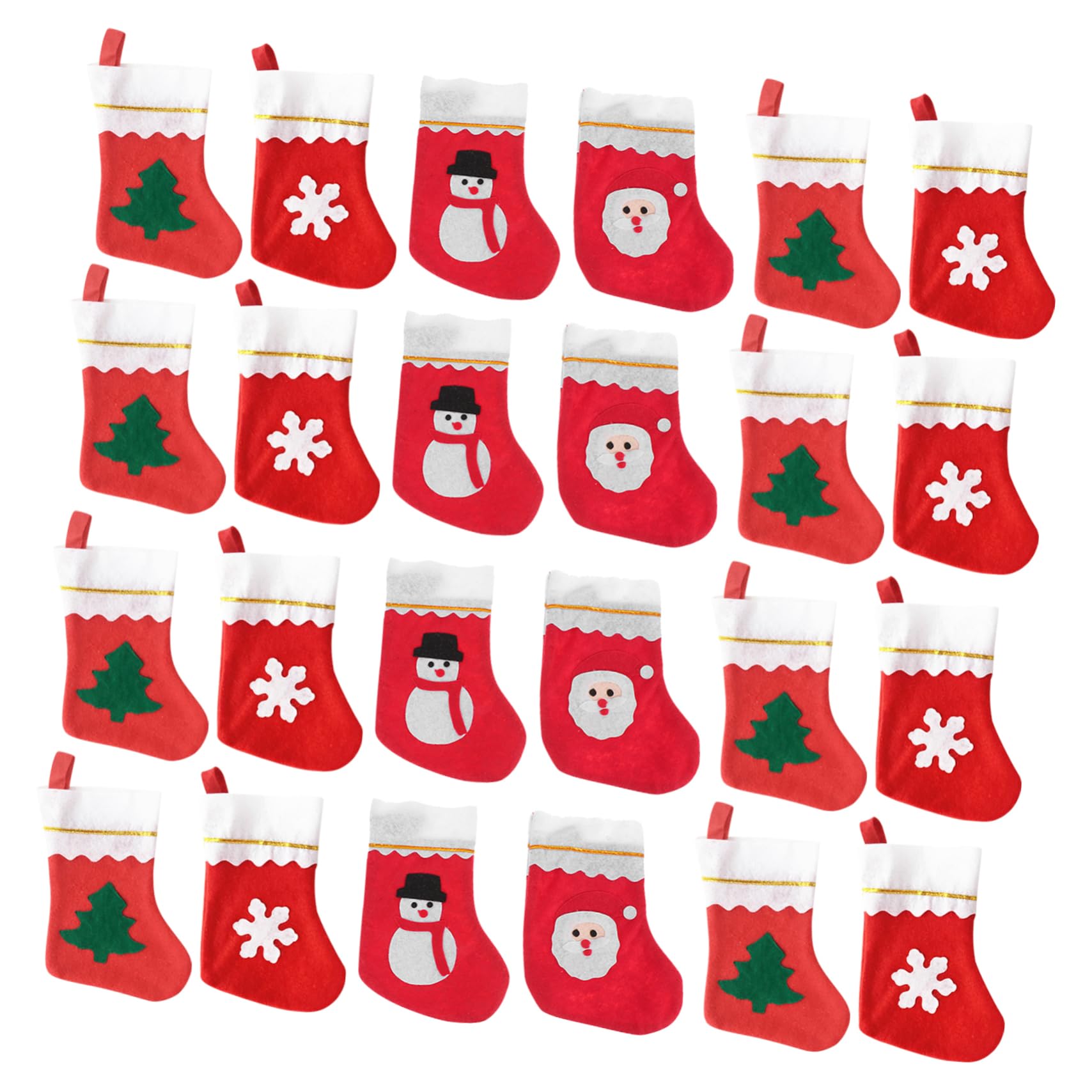 PRETYZOOM 2 Sätze Weihnachtsstrumpf Goodie Bag Mini-weihnachtsstrümpfe Weihnachtsdekoration Weihnachts-mini-socken Kleine Hessische Taschen Ornamente Strümpfe Weihnachten Stoff Stück * 2