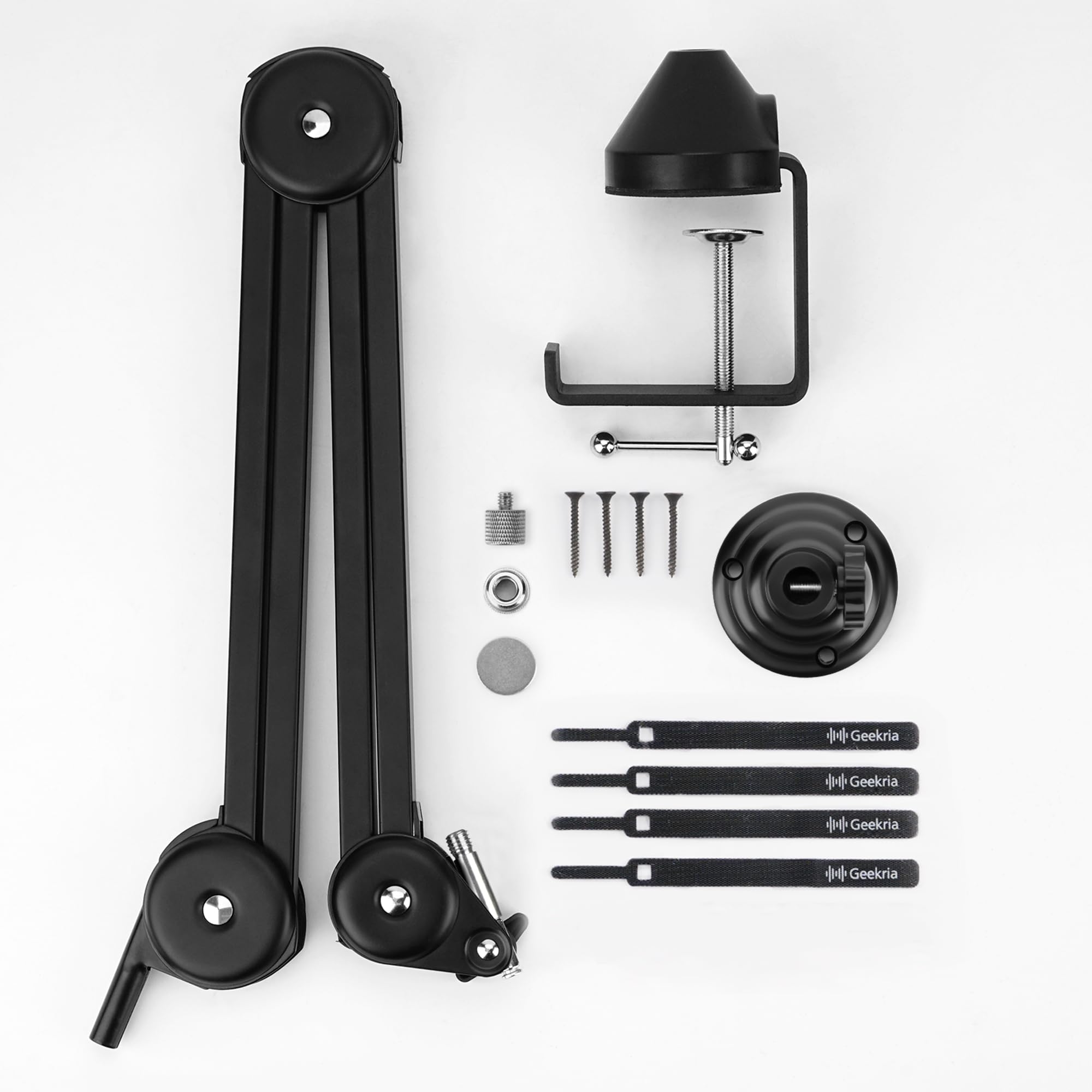 GEEKRIA Support de Bras de Micro pour Creators, Fixation sur Pince de Bureau réglable pour Podcast/Streaming, Pied de Micro Robuste Compatible avec AKG Lyra Ultra-HD, P120, P220, C214