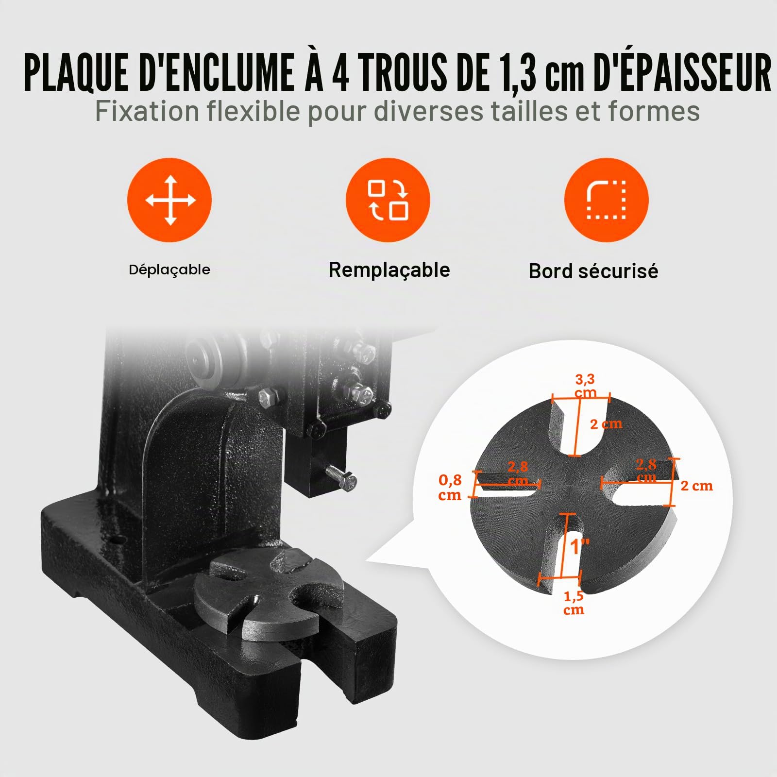 VEVOR Presse à Crémaillère, Presse à Arbre Manuelle de 0,5 Tonne, Hauteur Maximale de 117 mm, Presse Manuelle de Précision Robuste en Fonte, pour l'Estampage, Le Pliage, l'Étirement et Le Formage