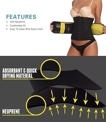 SEXYWG Waist Trainer Trimmer Sauna Sweat Belt Neoprene Exercise Belt Body Shaper Tummy Control Cincher