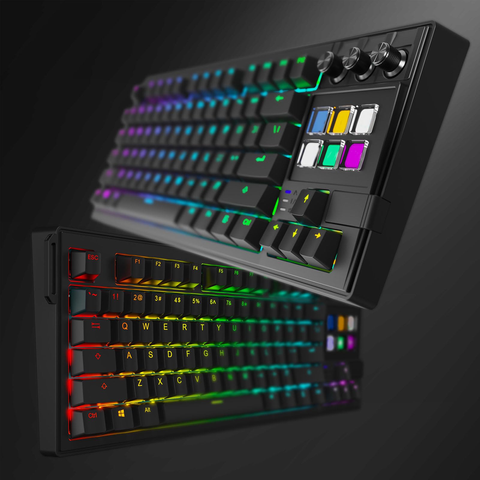 MECHANICZNA KEDOBODA, ZAKRESOWANA KLAGIBATU RGB HOT SWAP z 78 Układem Kluczy do Gier na PC, Zawierający 16,8 Miliona Kolorów, zaawansowaną strukturę (BLACK)
