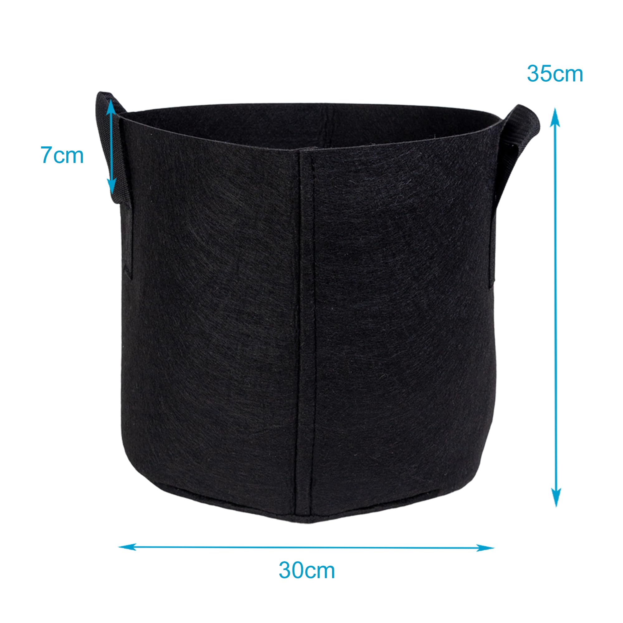 Intirilife 10x Sac de plantation en tissu non tissé 26 litres -7 Gallon- 35 x 30 cm - Cache-pot de plantes avec poignées pour jardin, serre - Bac de plantation Sac de plantation Sac de pommes de terre