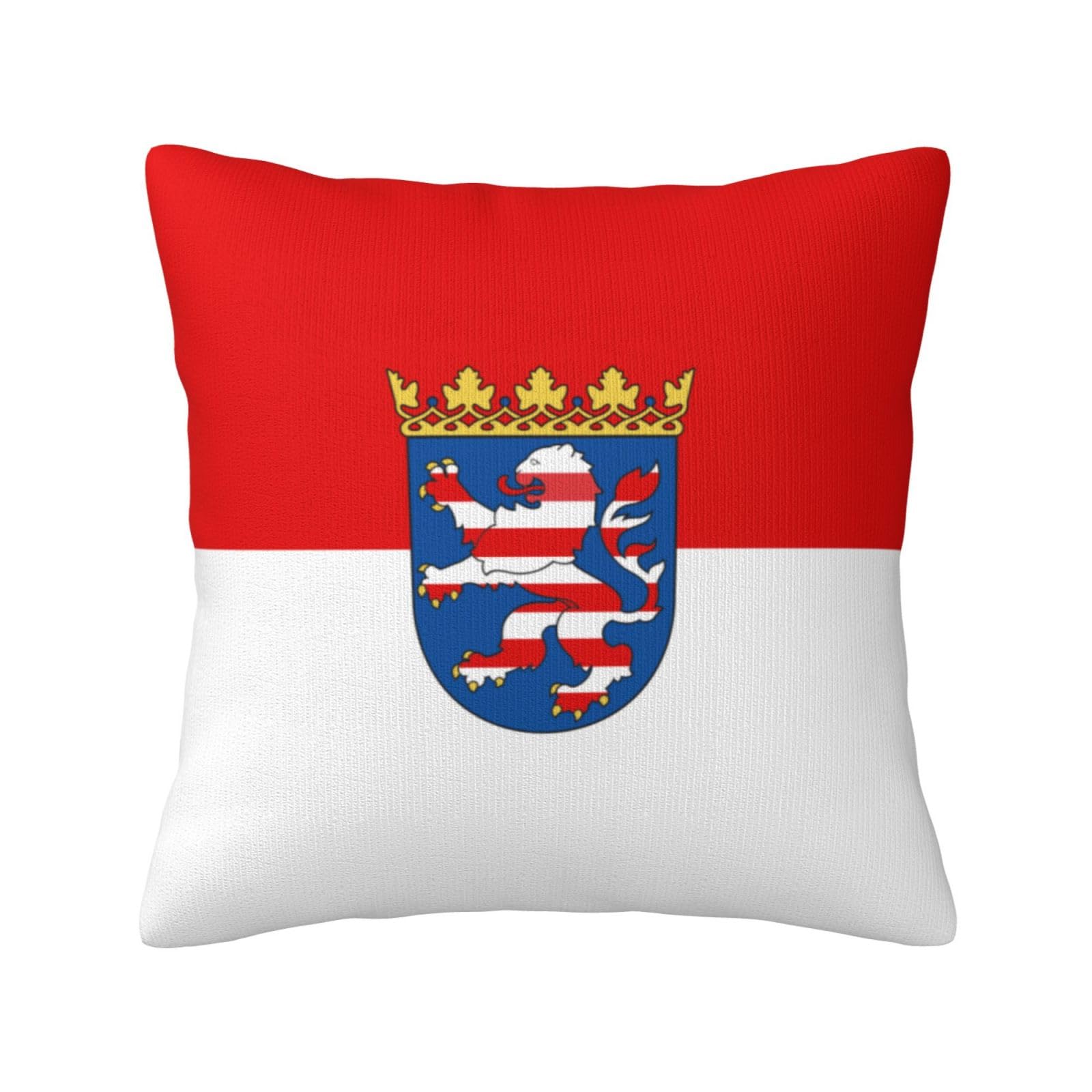 Flag of Hessen Print Decorative Throw Pillow Covers for Sofa, Outdoor and World Cup Celebrations