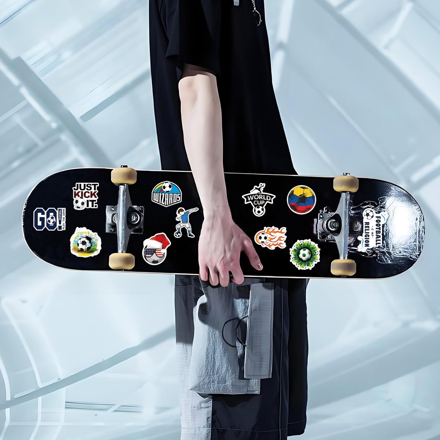 FUNTOOB Soccer Stickers 101pcs, Football Stickers for Adults Boys Girls Teens, Vinyl Waterproof Sticker for Water Bottles Laptop, Soccer Sticker Party Favors Gift for Football Fans - Image 5