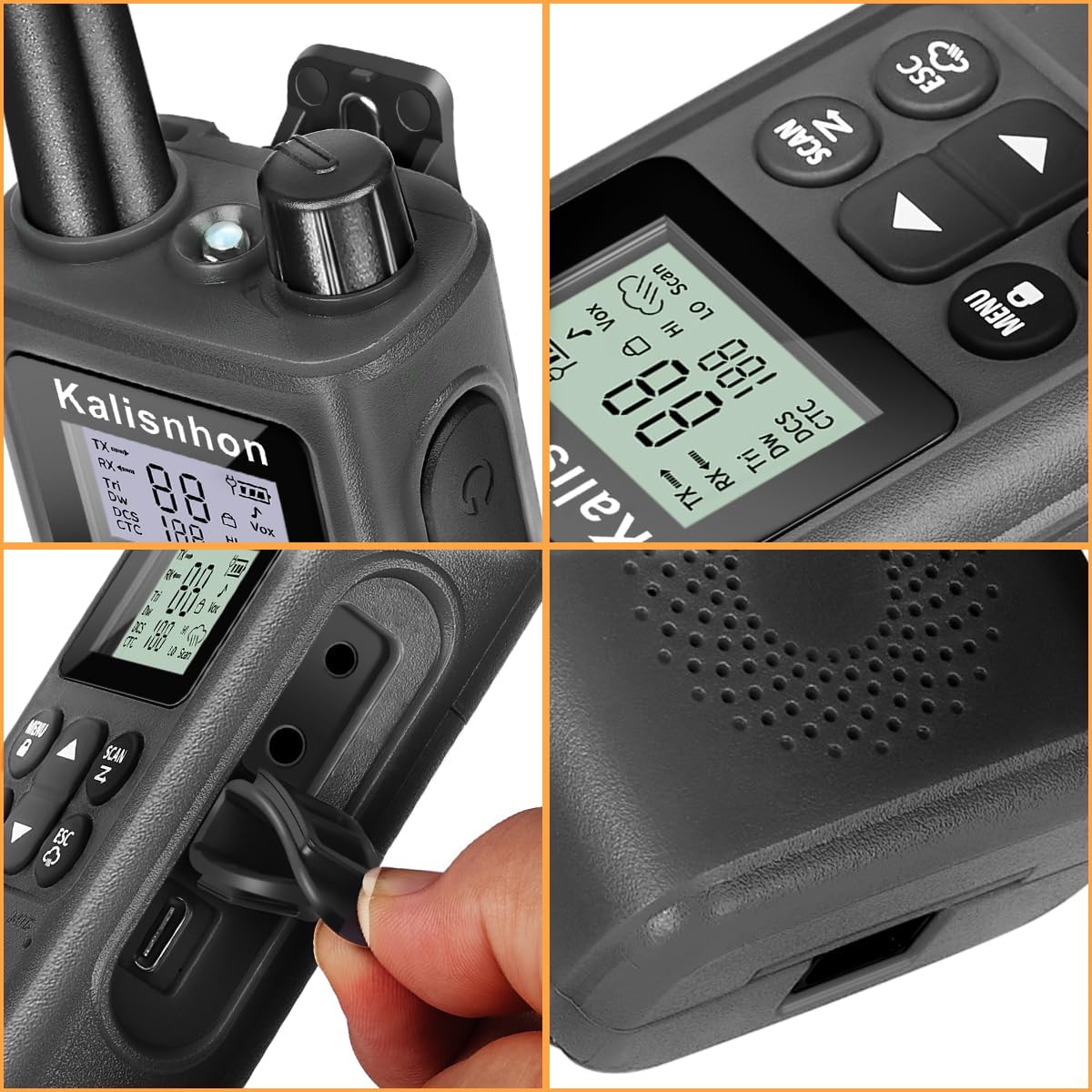 walkie talkies Long Range for Adults with Upgraded Headphones,Portable FRS Two Way radios LCD VOX NOAA Rechargeable walkie Talkies with Flashlight Charging Dock and Li-ion Battery (2 Pack)