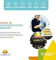 Vista 6 de Amrita Barras de coco con chispas de chocolate, veganas, sin gluten, con alto contenido de proteínas a base de plantas, alto contenido de fibra, sin