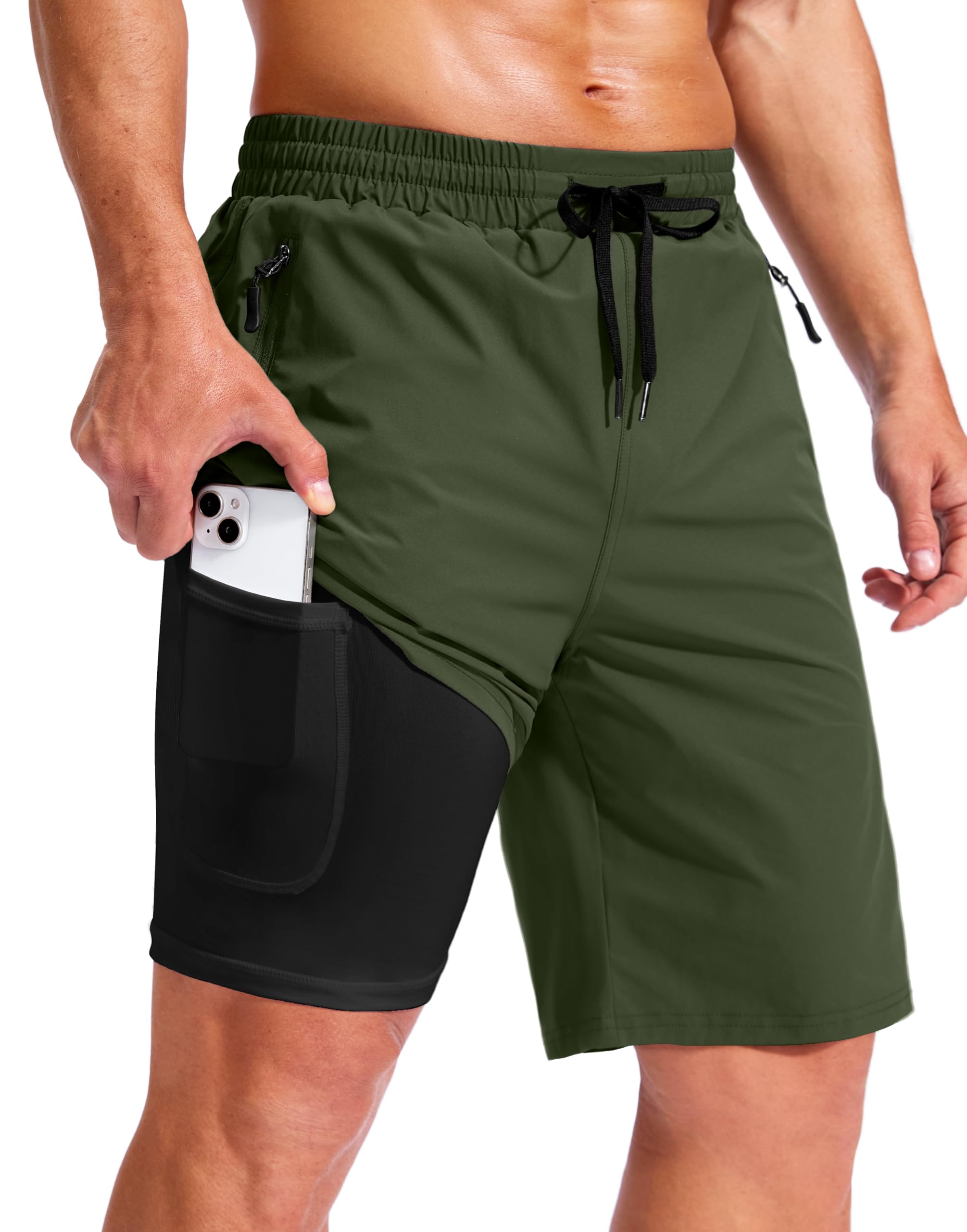 G Gradual Mens Swim Trunks with Compression Liner 7"/9" Board Shorts