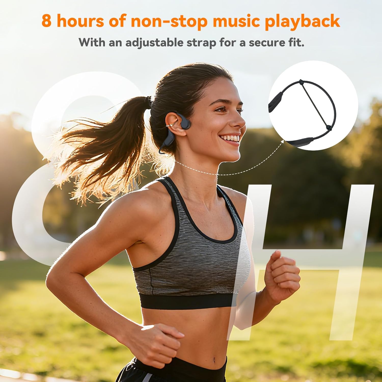 Bone Conduction Bluetooth Headphones-SwimBeats,IP68 Waterproof Swimming Headphones with 32GB MP3 Player, Lightweight Open Ear Design for Swimming/Surfing/Marathon/Cycling(Black) - Image 8