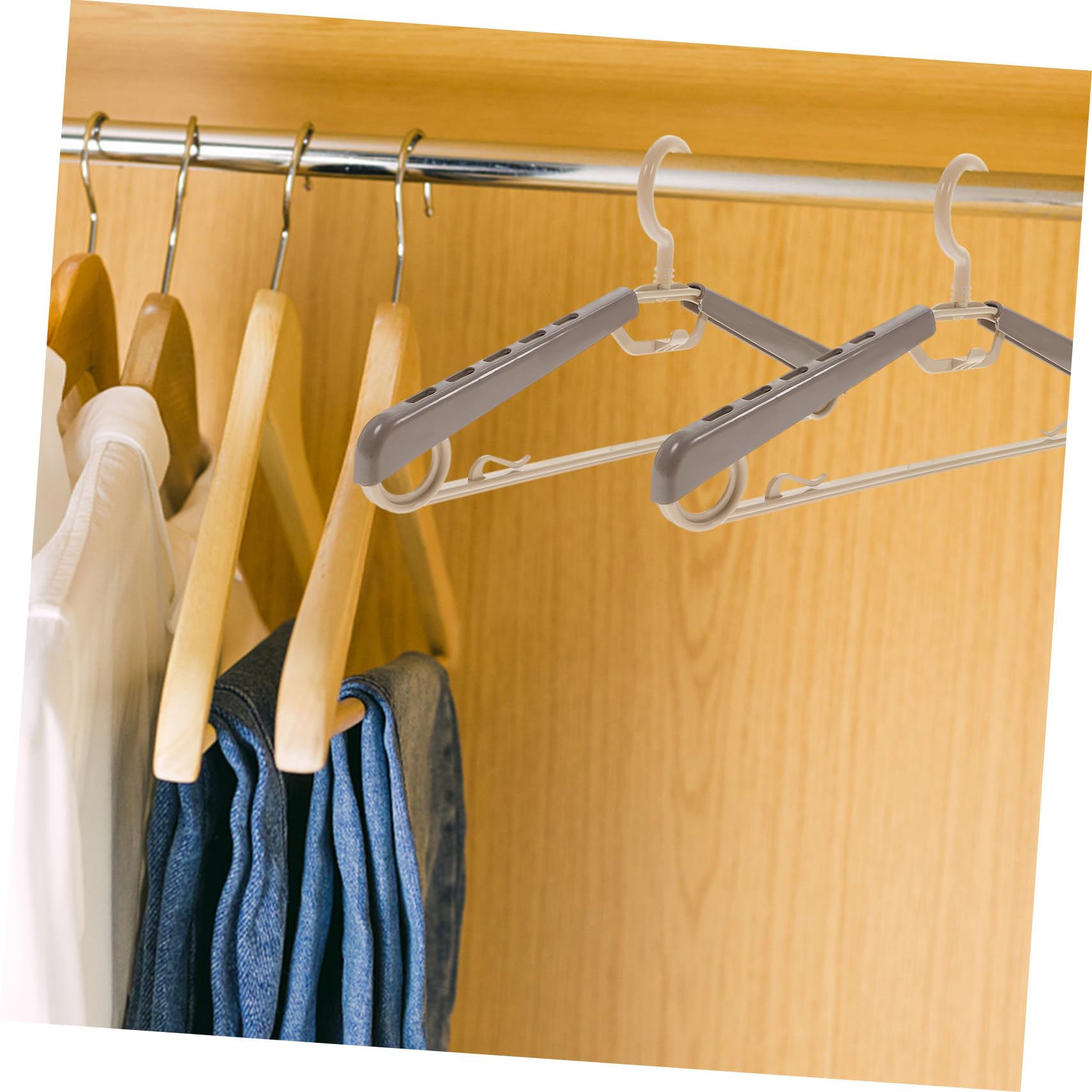 Hohopeti 10pezzi Grucce in Plastica Extra Larghe e Resistenti Per Cappotti Pantaloni e Vestiti Design Ergonomico e Regolabile Per Uso Prolungato e Duraturo
