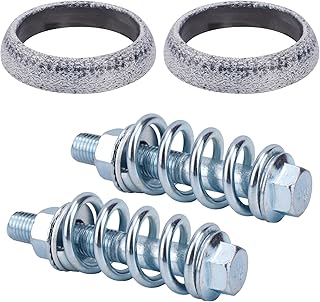 BOXOB 2pcs Exhaust Manifold Gasket & 2 Bolts Kit, High-Temp Sealed Donut Gasket with Shock Absorbing Springs for Car, Truc...