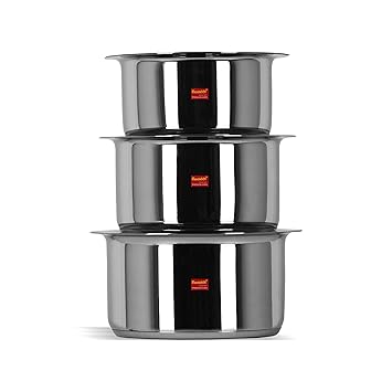 Sumeet Stainless Steel Cookware Set With Lid, 1.7-2.8L, 3 Piece (Steel)