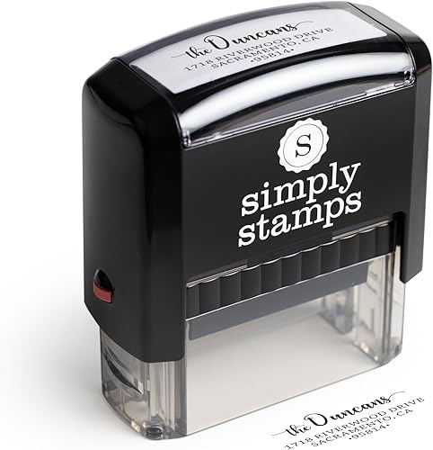 Miniatura 10 de Sello de dirección y tinta autoentintado personalizado de The Duncans con nombre, sellos de dirección personalizados para parejas, sello de