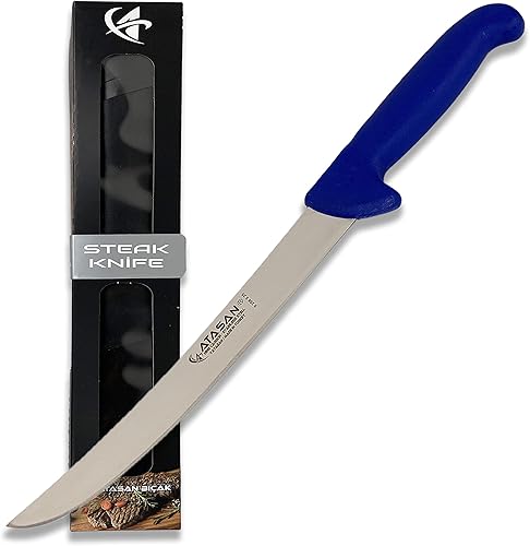 ATASAN Cuchillo para cortar carne de hoja de 10 pulgadas ultra afilado hecho en pavo cuchillo de chef con acero inoxidable 4028 mango de fibra