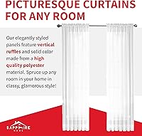 Vista 46 de Sapphire Home - Paneles de cortina (2 unidades), cortinas translúcidas de 54” x 84” (108” de ancho en total), paneles de gasa para dormitorio, sala