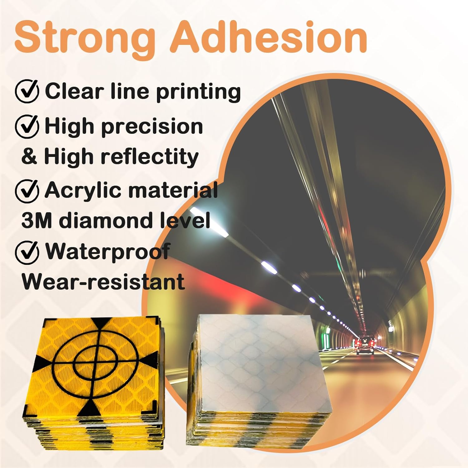 100PCS 30MM /40MM/ 50MM/ 60MM Reflector Targets for Total Stations Yellow