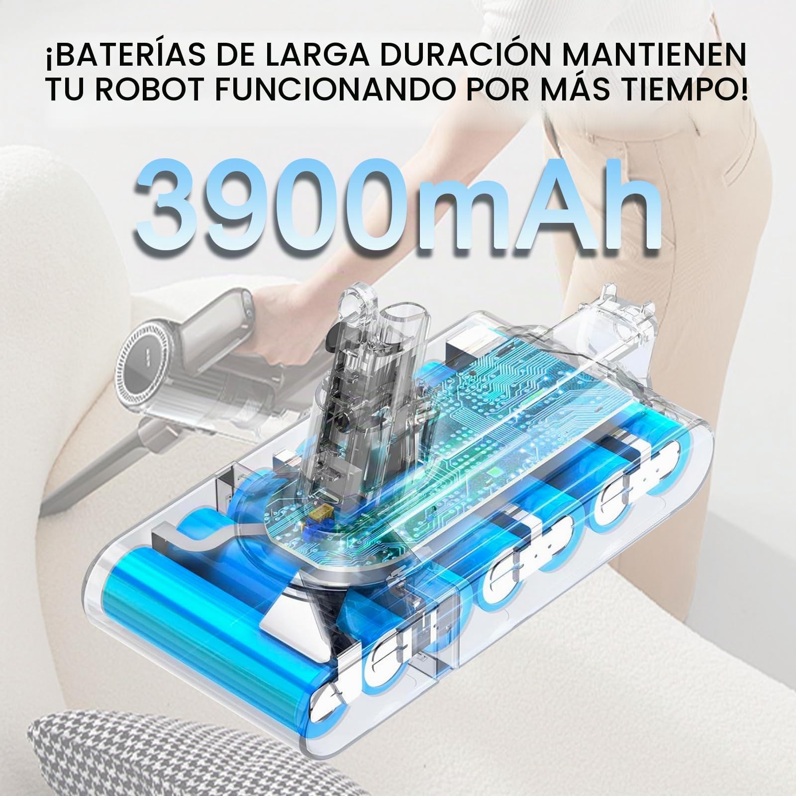 V11 SV15 Batería Estilo Clic 25,2 V 3900 mAh Reemplazo para Dyson Compatible con V11 Torque Drive/Extra/Outsize/Absolute/Complete, SV16, SV18, SV15 y Aspiradoras Modelos 970425-01 970938-01