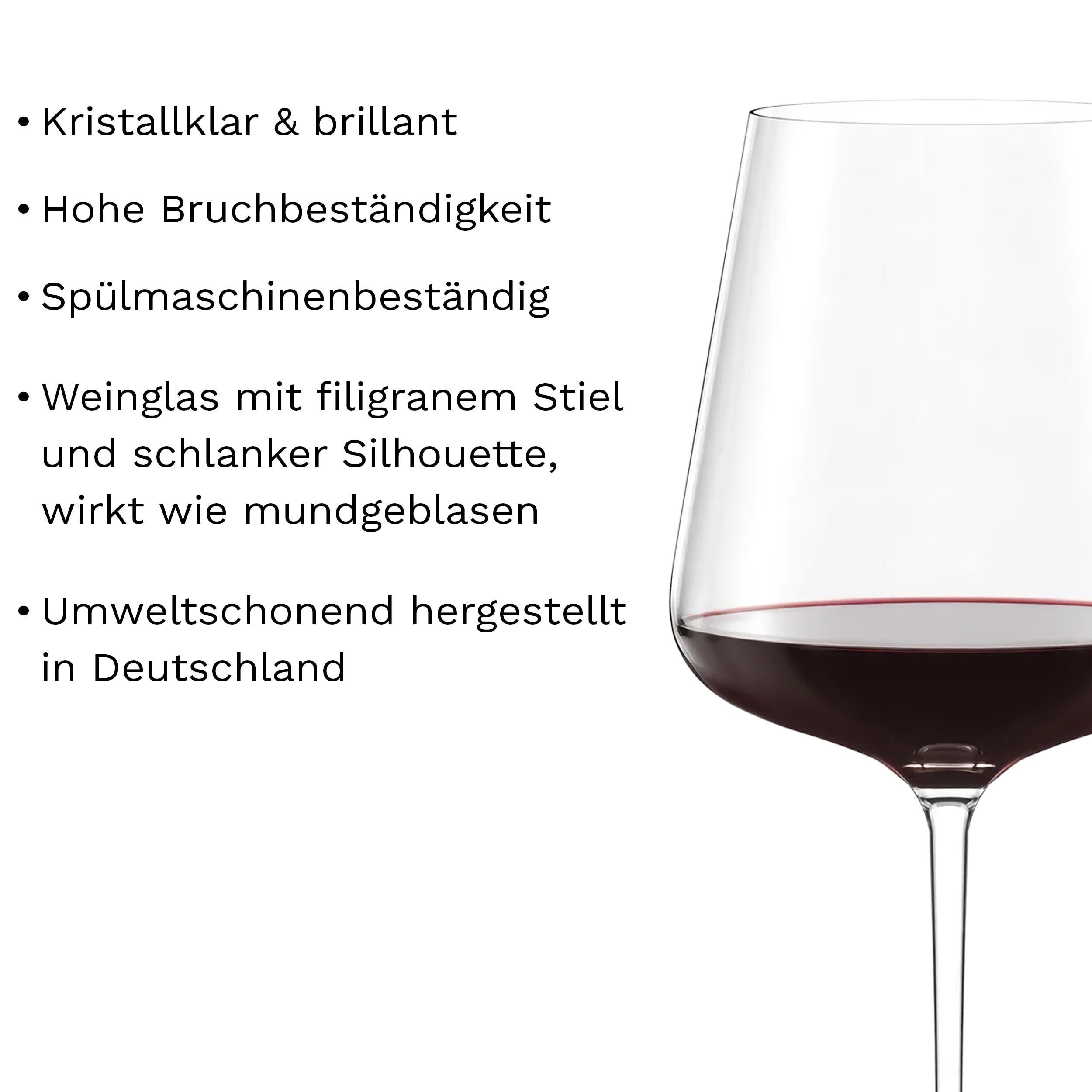 Stölzle Lausitz Starlight Grand Cru Rotweingläser 755 ml, 6er-Set | Elegante Grand-Cru-Rotweingläser für Rotwein und maximale Aromaentfaltung, aus Kristallglas, stoßfest & spülmaschinengeeignet
