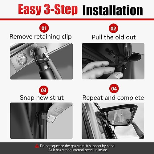 Miniatura 4 de IAQWE C16-11028 - Amortiguadores de gas de 12 pulgadas, 40 libras/178N, soportes de elevación de 12 pulgadas para A.R.E Leer Camper Shell Truck
