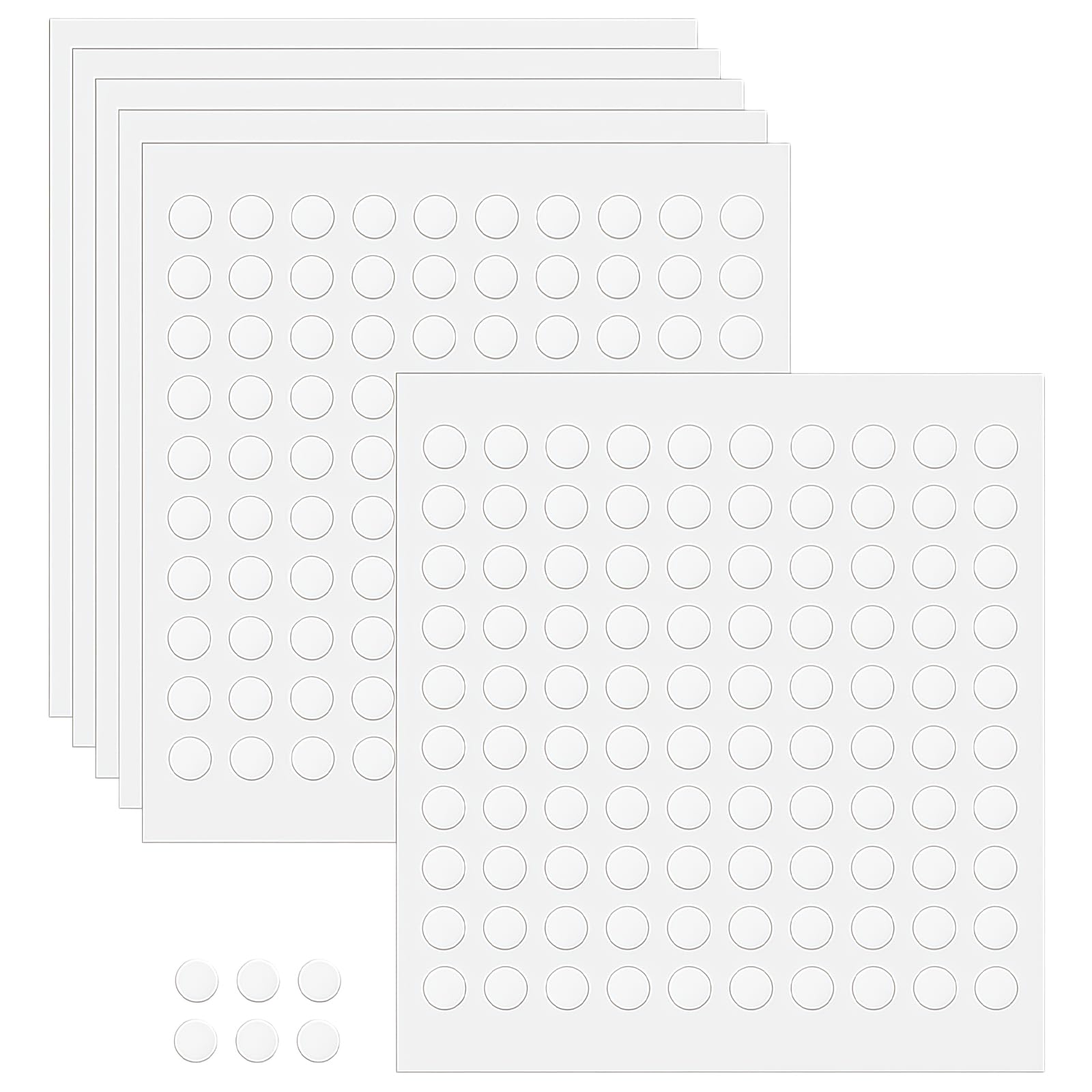 QIANSSE 600Pcs 5mm Tissue Tape Double Sided Sticky, Dots