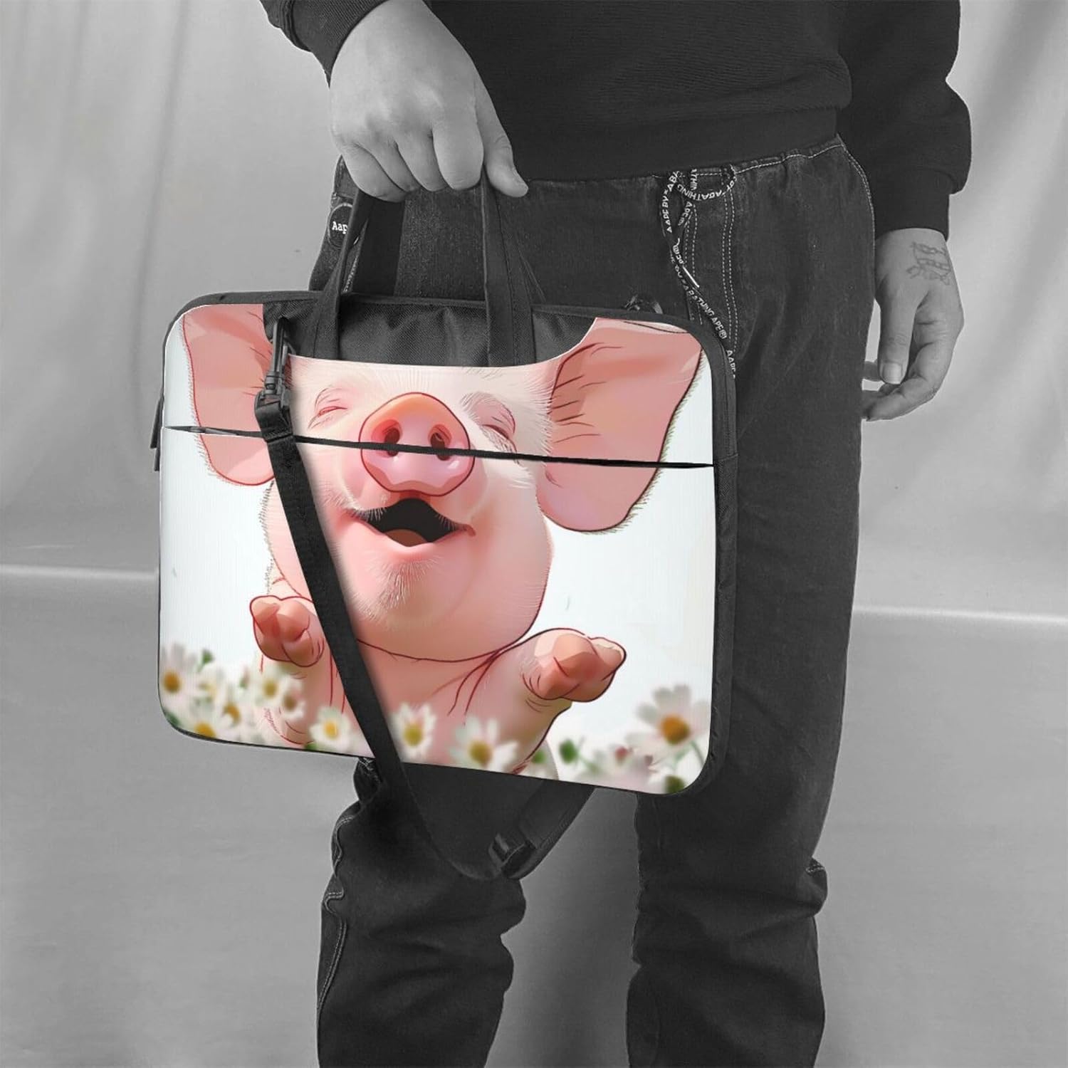 Farm Animal Laptop Bag, Triple Layer Protection Shockproof Crossbody Laptop Shoulder Bag for Men and Women