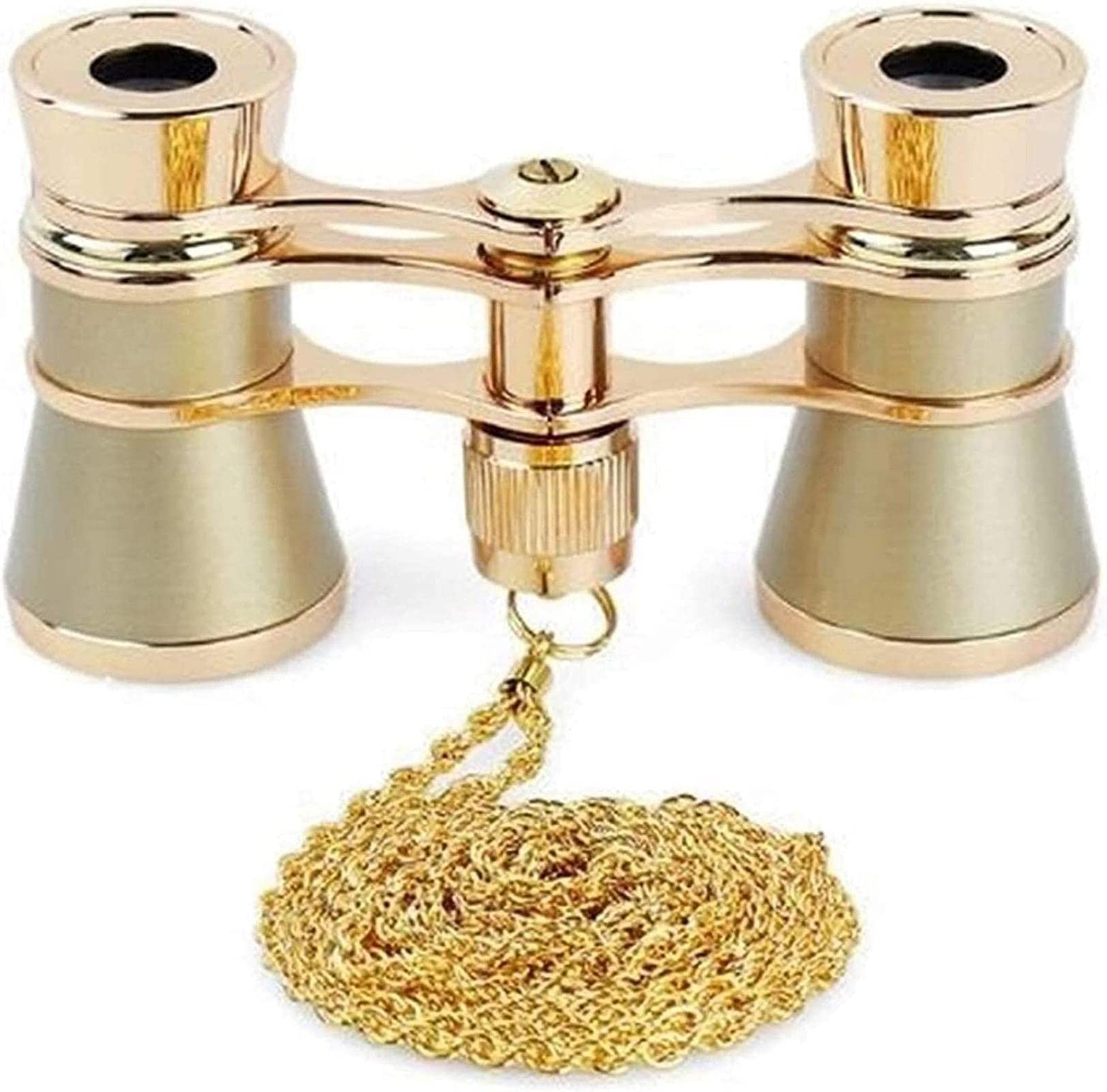 Hochleistungs-Fernglas, Monokular-Teleskop, 3 x 25, faltbar, Opernglas, Fernglas, Metallgehäuse mit Kette, optische Linse, Theater-Teleskop für Damen