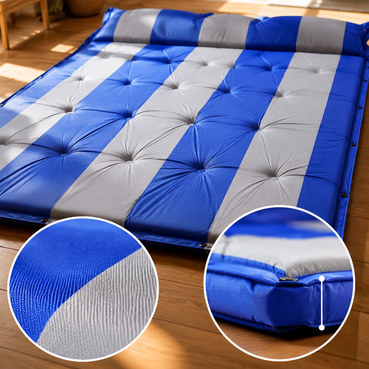 Matelas autogonflant Camping Familial pour 3-4 Personnes – Tapis Couchage spacieux pour l'extérieur