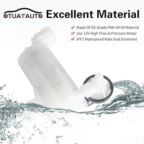 Vista 36 de OTUAYAUTO - Repuesto de bomba de limpiaparabrisas para Acura/Honda/Suzuki, Factory OE Style con ojal 89001132