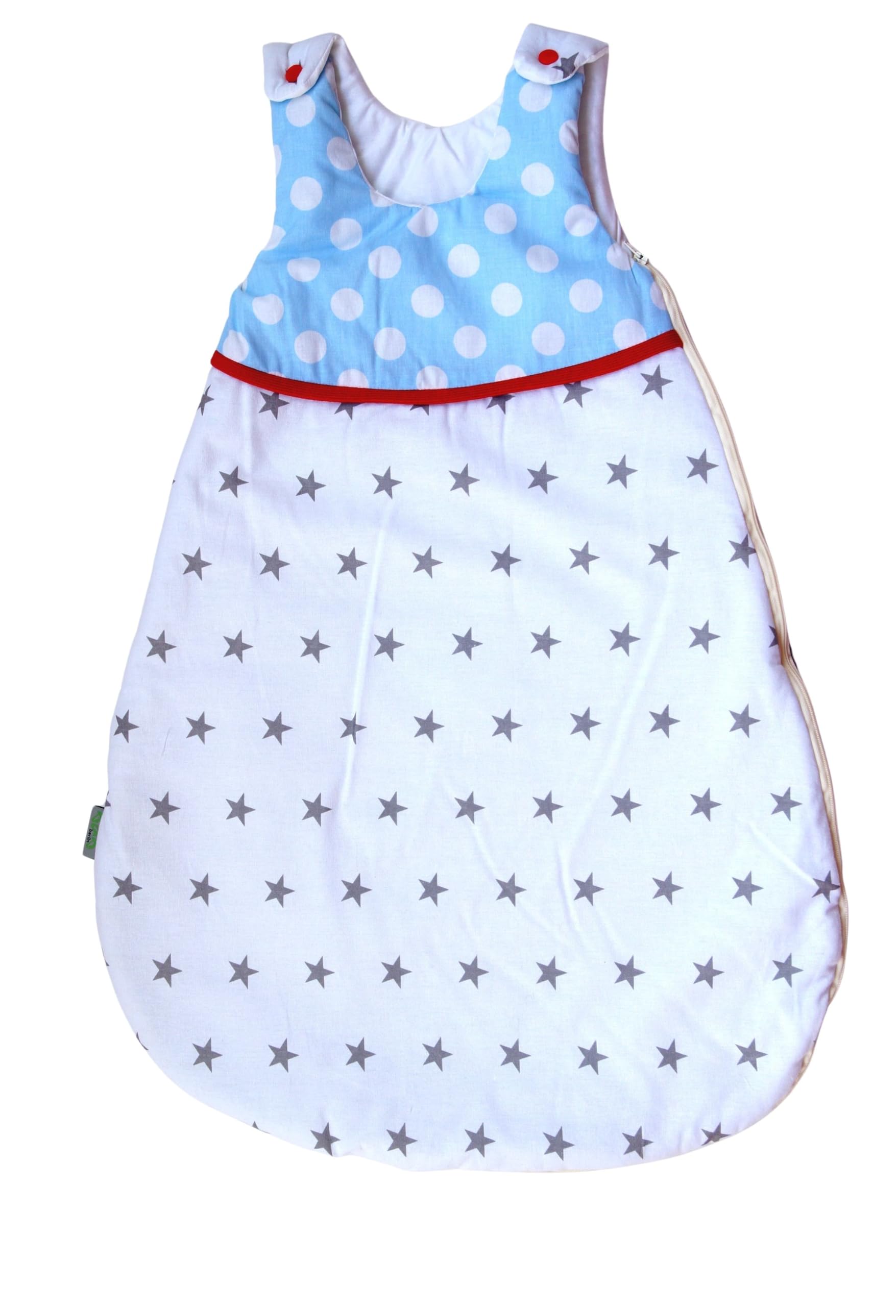 Baby Schlafsack Gr. 70, 0-6 Monate mit Sternen, Mäxchen für Mädchen/Jungen Handmade