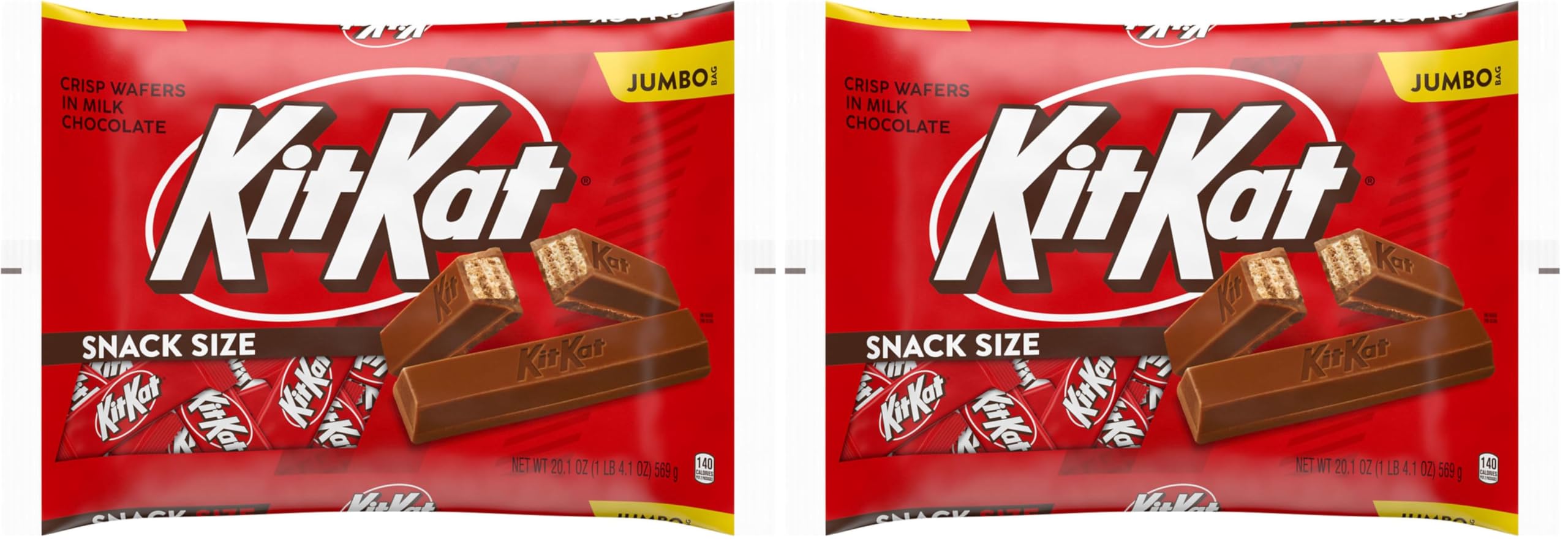 KIT KAT Milk Chocolate Wafer Snack Size, Easter Candy Jumbo Bag, 20.1 oz (Pack of 2)
