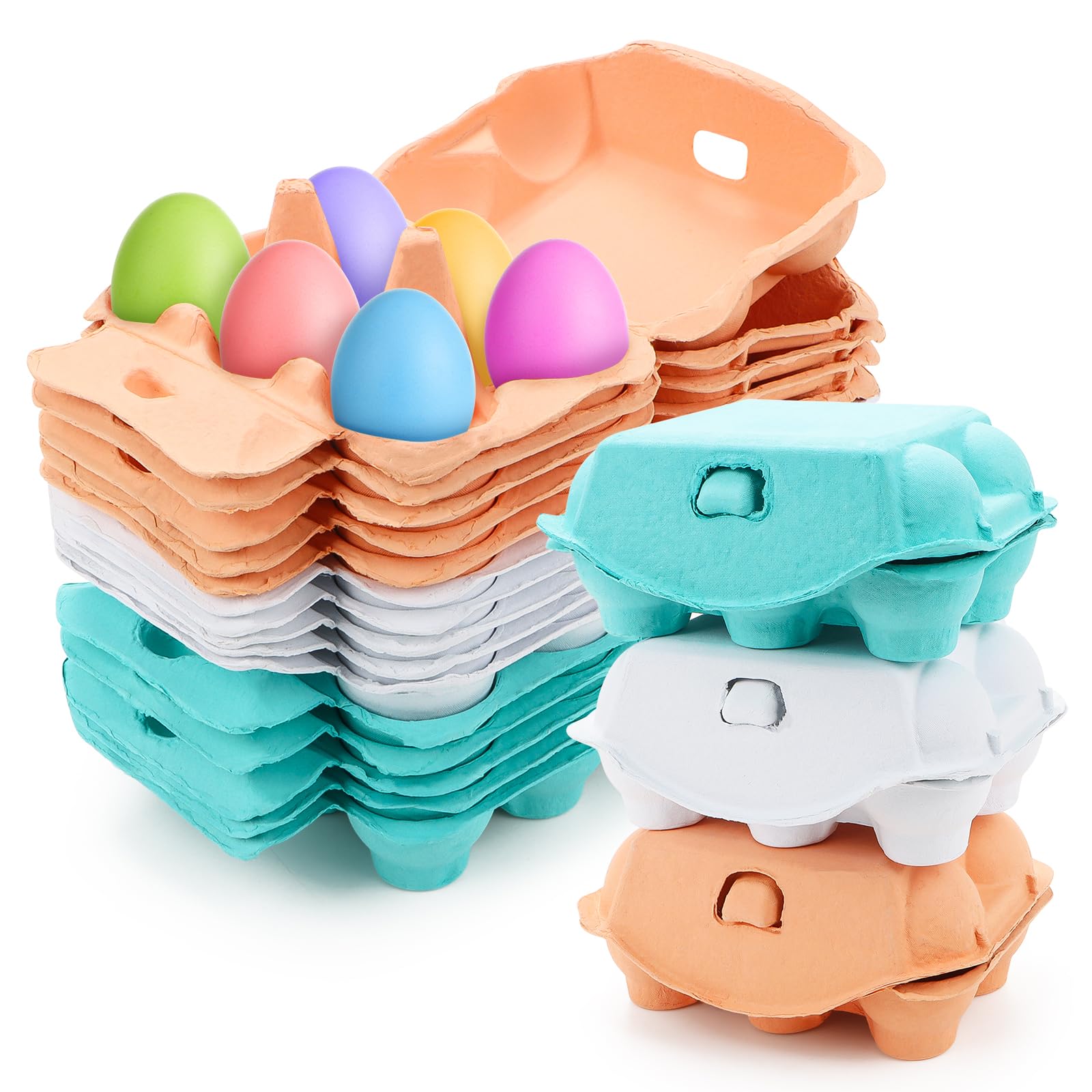 Lot de 15 boîtes à œufs, en carton, réutilisables, en papier de cellulose naturelle, pour poules, canards