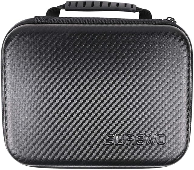 SUREWO Surface-Waterproof Carrying Case Compatible with GoPro Hero 9/8/7/(2018)/6/5 Black,Session 5/4,DJI Osmo Action,AKASO/Campark/YI Action Camera and More (Black, Medium)