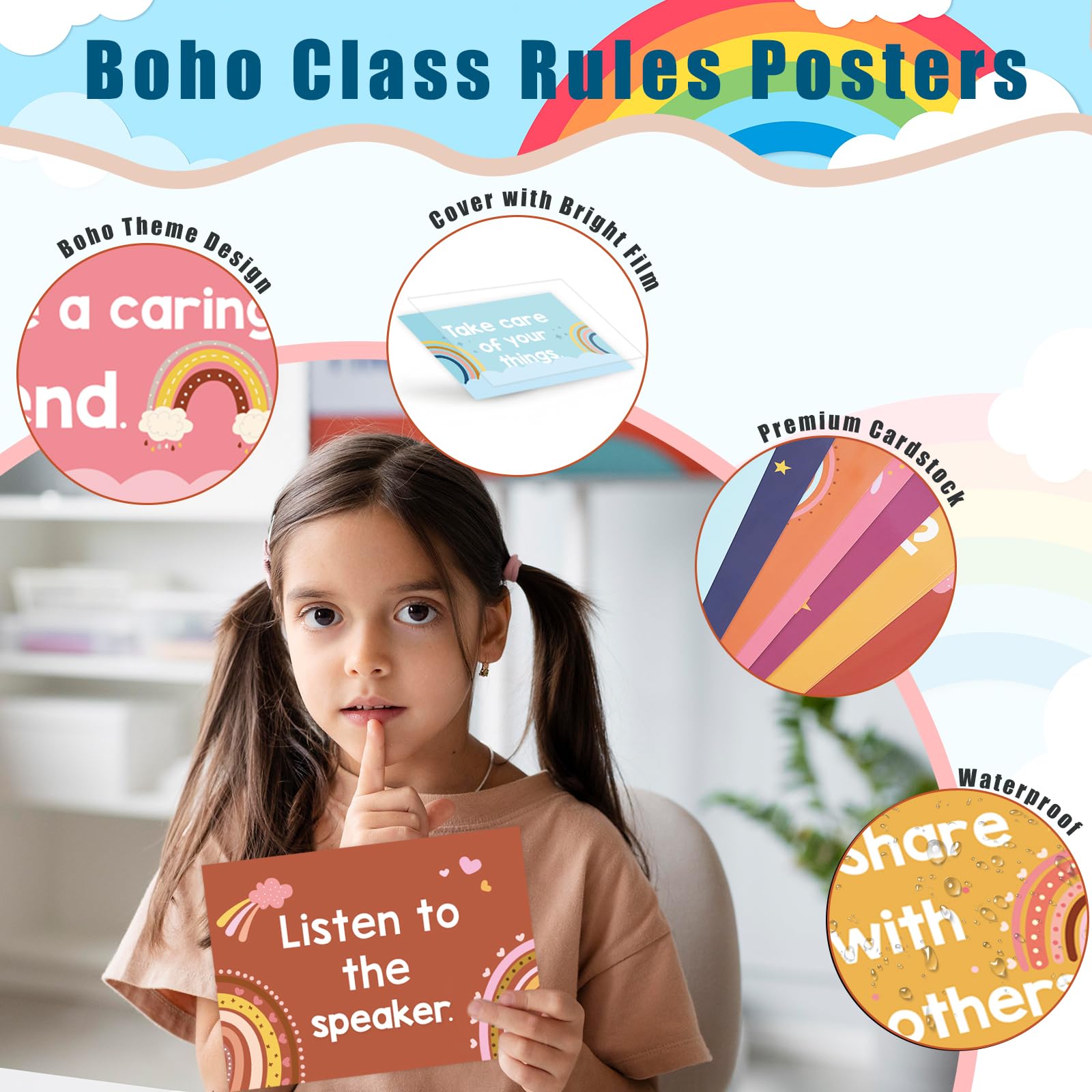 Classroom Rules Buy Bulletin Board Set For Classroom Decorations ...