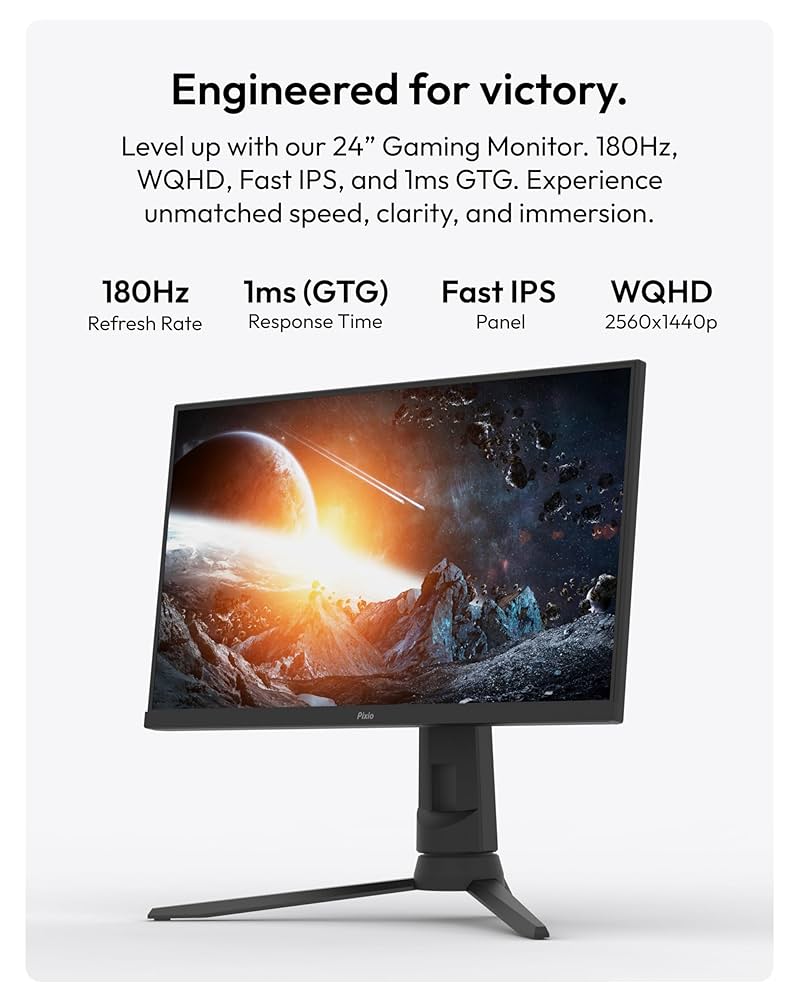 Pixio ゲーミングモニター 24インチ WQHD 180hz Pixio PX248 Prime Advanced | 24 inch 1080p 144Hz 1ms (GTG