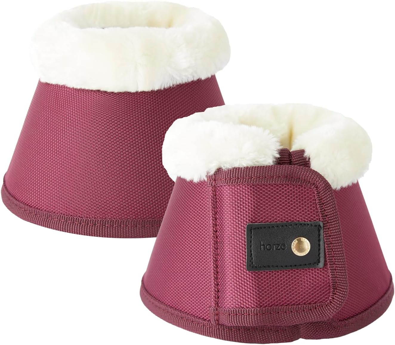 HORZE Lincoln Faux Fur Bell Boots - Merlot - M