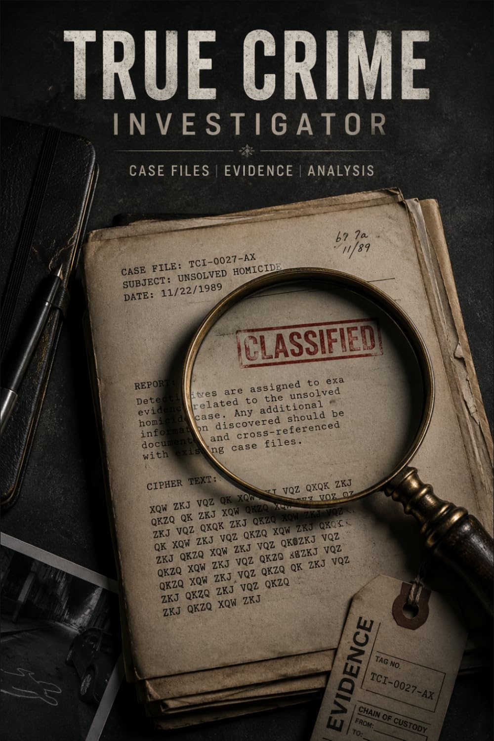 The World’s Most Mysterious Cold Cases & Investigator Logbook: 15 Real-World Cold Cases, Cryptic Ciphers, and Unexplained Disappearances | Interactive Detective Notebook for Adults