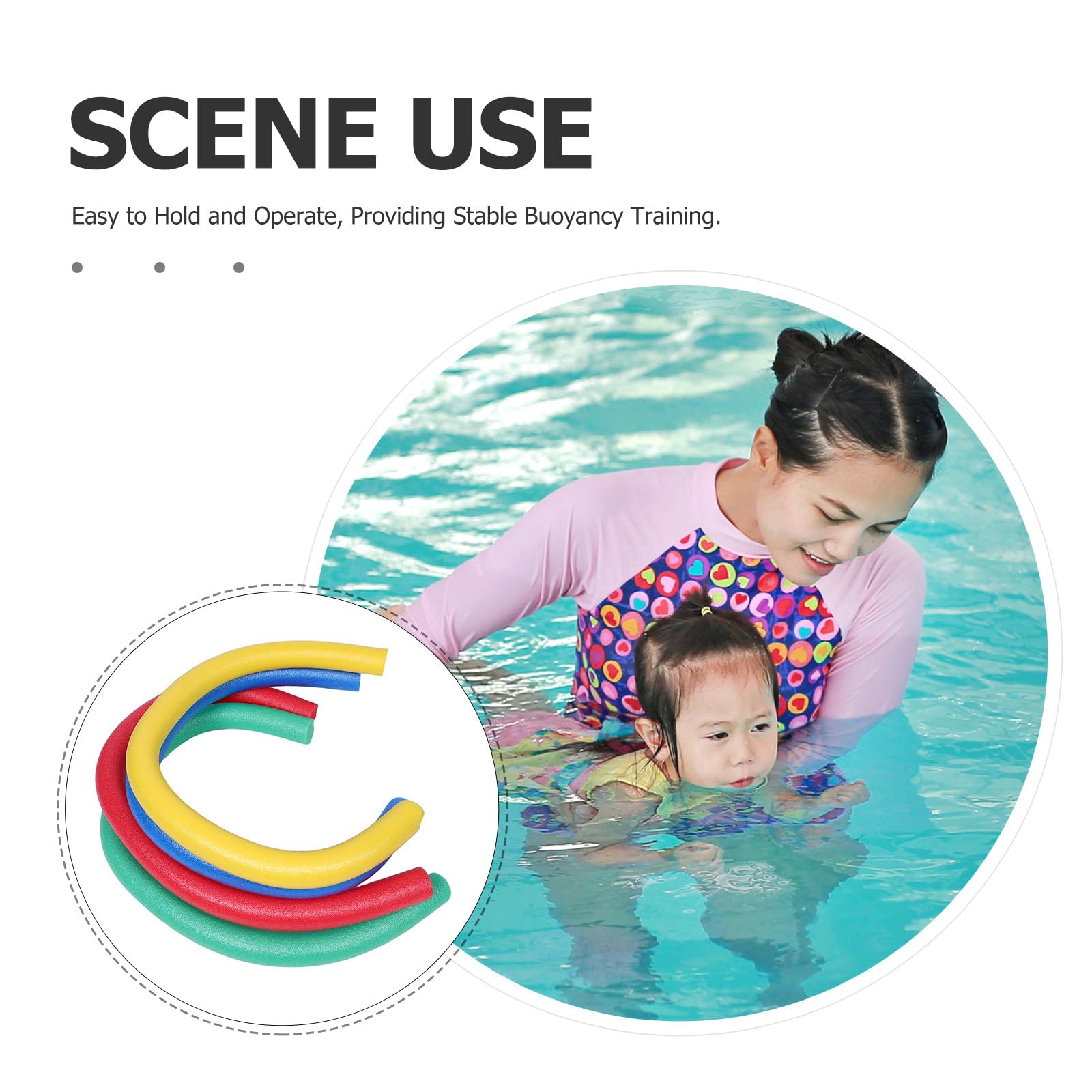 Frites de Piscine en Mousse Epe 4 Pièces pour Entraînement | Séchage Rapide, Nettoyage Facile, Adaptées Adultes et Garçon et Filles, Usage en Bassin Public